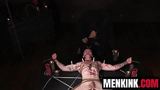 Bald Gunnar Stone conducts a severe BDSM ceremony prevalent his dutiful sucker Brody Fox&period;